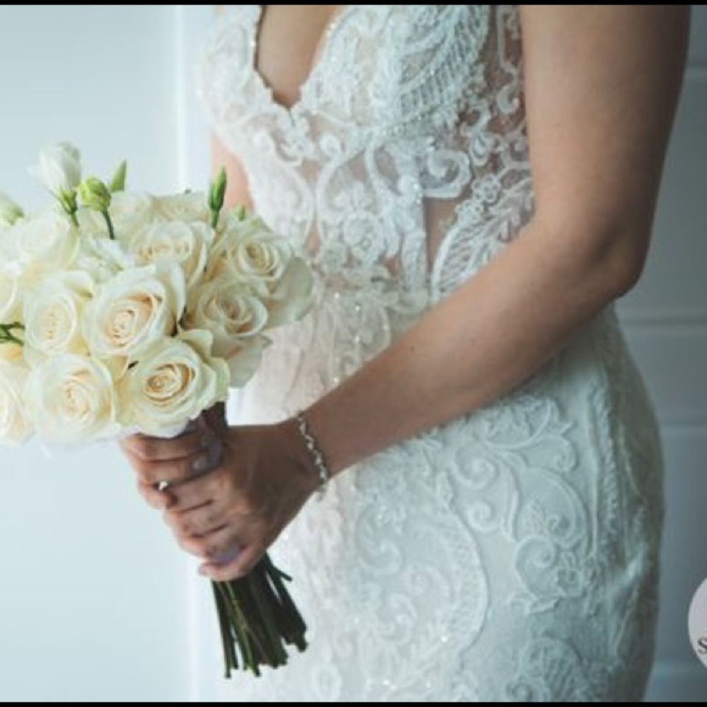 Plunging Illusion Bodice Lace Wedding Dress